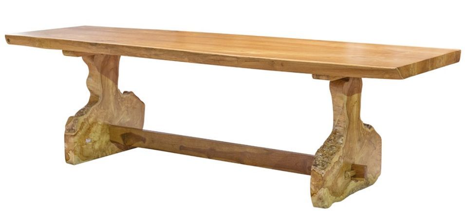 Grande table à manger en bois massif clair Rustiko 270 cm - Photo n°1