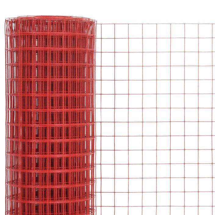 Grillage Acier avec revêtement en PVC 10x0,5 m Rouge 2 - Photo n°3