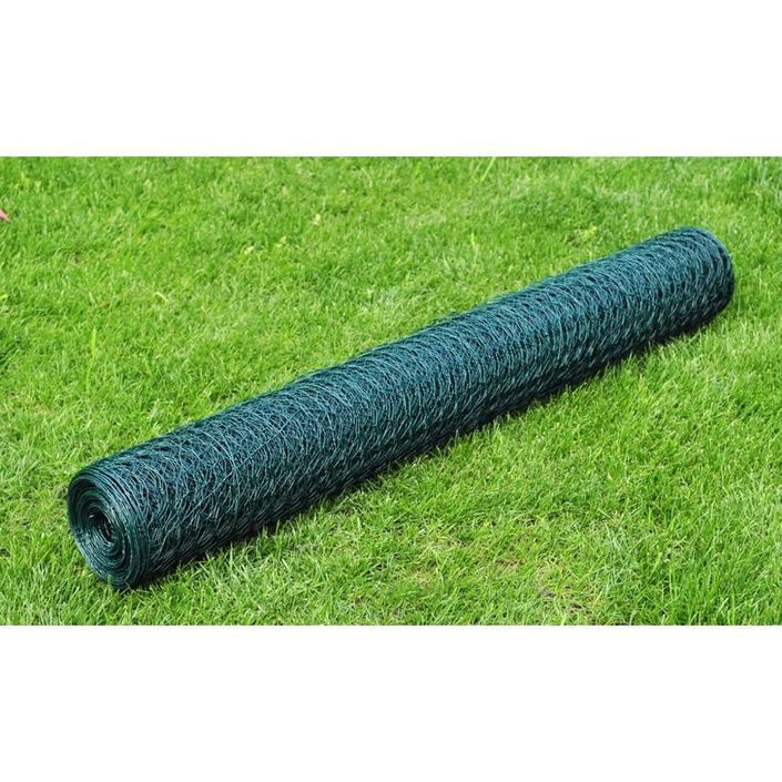 Grillage Acier galvanisé et revêtement en PVC 25 x 1 m Vert 2 - Photo n°1