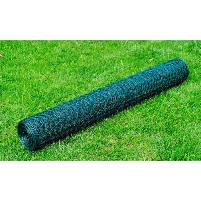 Grillage Acier galvanisé et revêtement en PVC 25x0,5 m Vert - Photo n°1