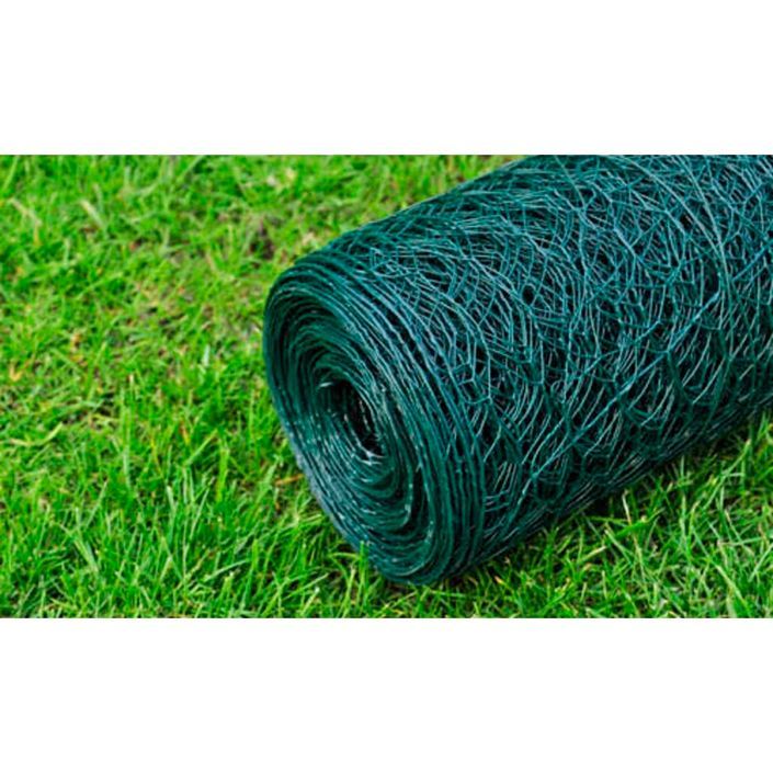 Grillage Acier galvanisé et revêtement en PVC 25x0,5 m Vert - Photo n°4