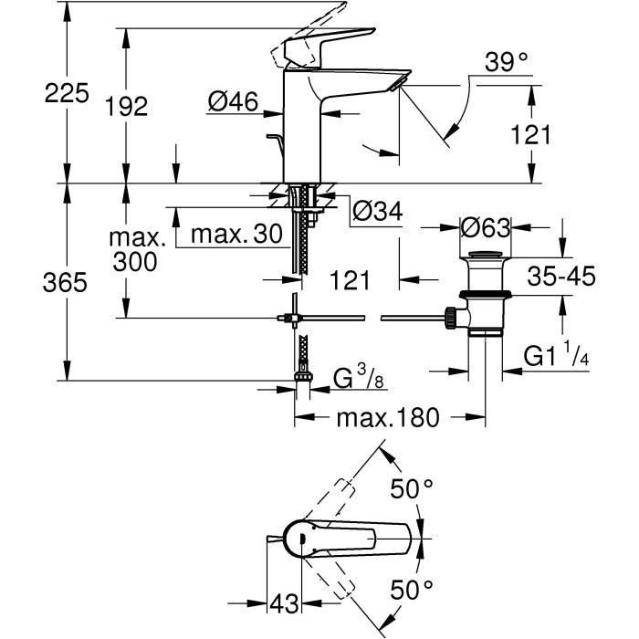 GROHE - Mitigeur monocommande Lavabo - Taille M 2 - Photo n°6