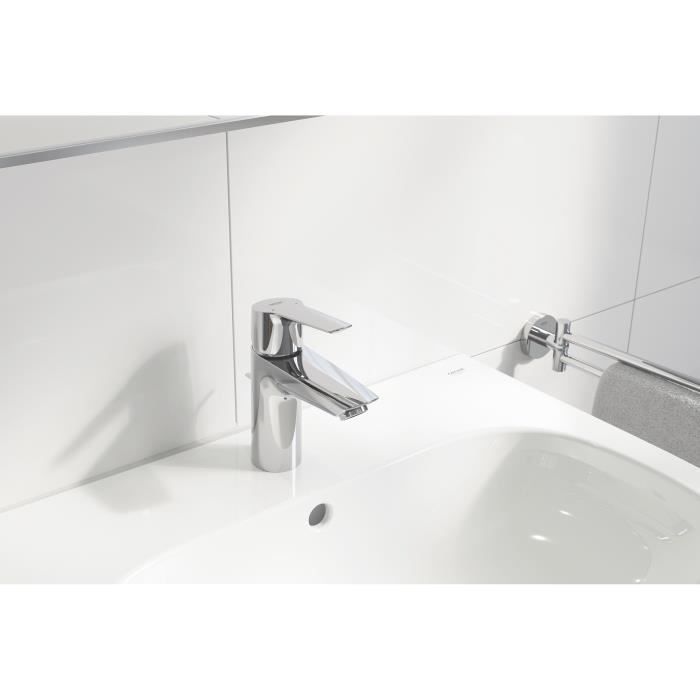 GROHE QUICKFIX Start Robinet de salle de bains lavabo, mousseur économie d'eau, avec tirette de vidage, bonde incluse, 24209002 - Photo n°4