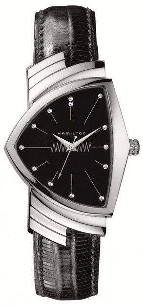 Hamilton Ventura Ss Black Dial - Black Leather Strap H24411732 - Photo n°1