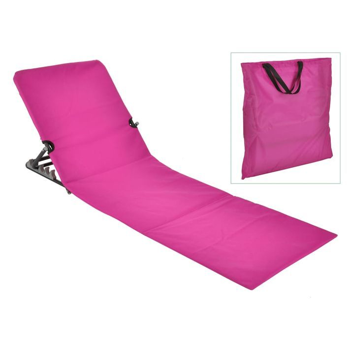 HI Chaise tapis de plage pliable PVC Rose - Photo n°1