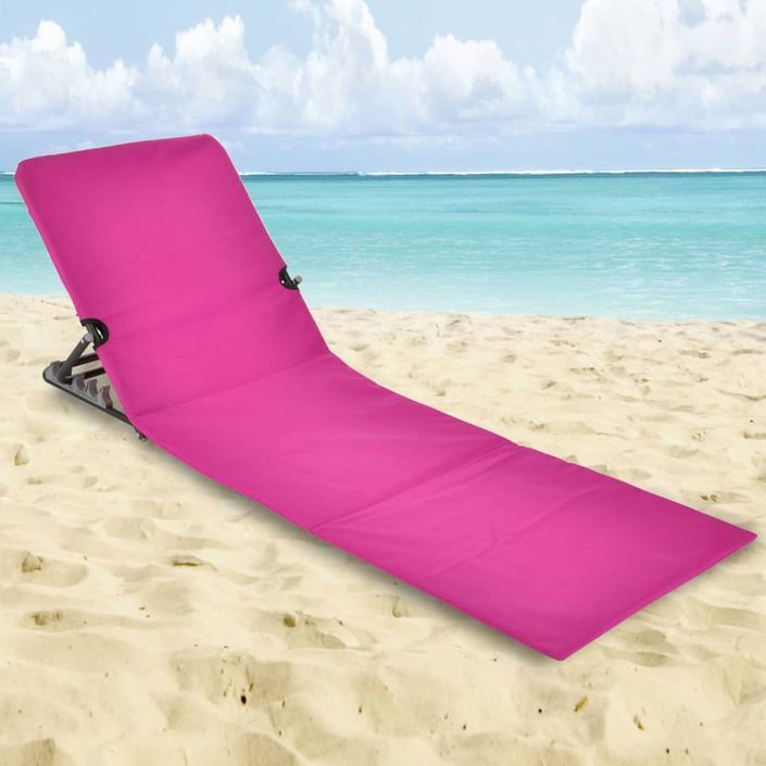 HI Chaise tapis de plage pliable PVC Rose - Photo n°2