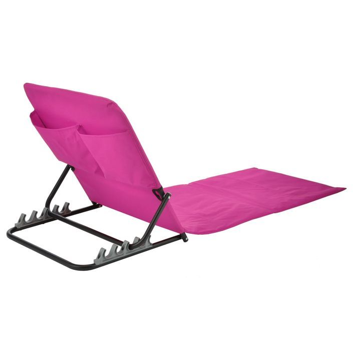 HI Chaise tapis de plage pliable PVC Rose - Photo n°4