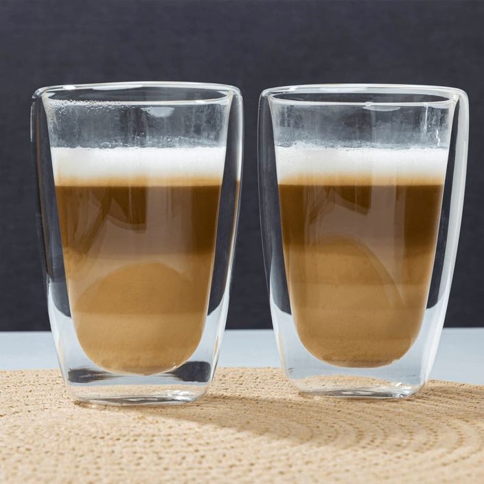 HI Ensemble de verres à latte macchiato 2 pcs 400 ml transparent - Photo n°5