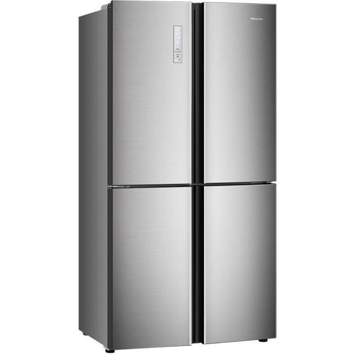 HISENSE RQ689N4AC1 - Réfrigérateur multi-portes - 556L (362L+194L) - froid ventilé total - A+ - L91x H181 - métal brillant - Photo n°1