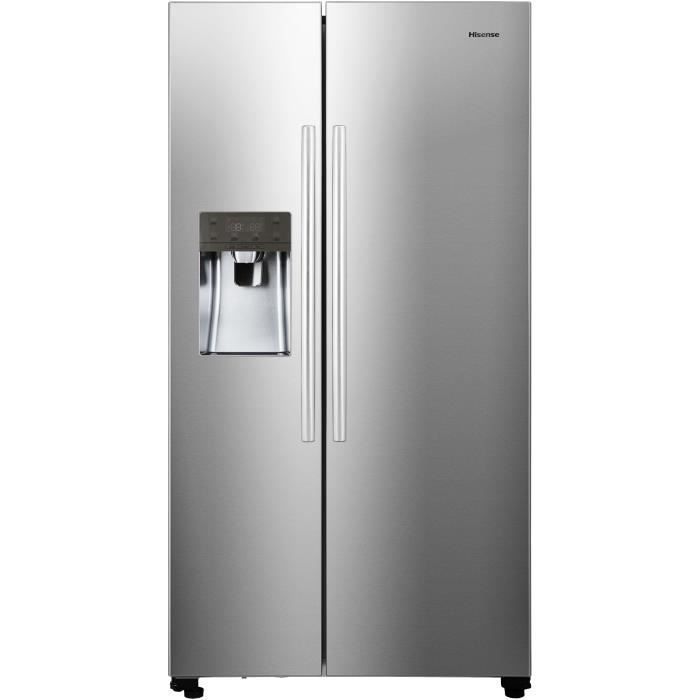 HISENSE RS696N4IC1 - Réfrigérateur américain 562L (371+191L) - Froid ventilé - L91x H178,6cm - Inox - Photo n°1