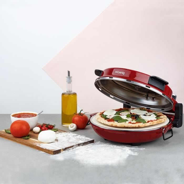 HKoeNIG NAPL350 - Four a Pizza Napoletana - Jusqu'a 350°C - 32cm - 1200W - Minuteur - Plaque de cuisson en pierre céramique - Photo n°4