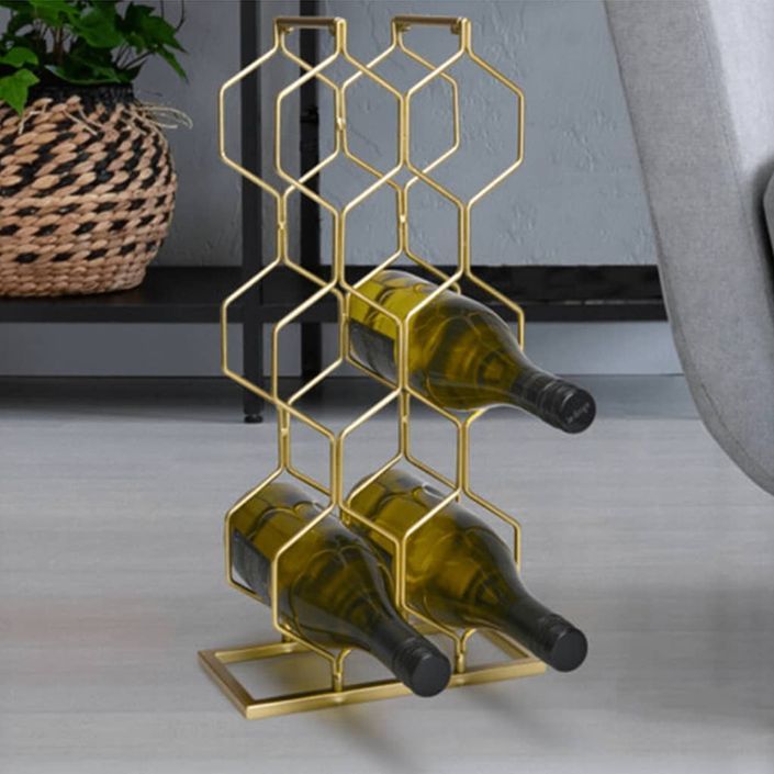 Home&Styling Casier à vin pour 8 bouteilles métal doré - Photo n°2