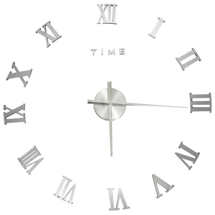 Horloge murale 3D Design moderne Argenté 100 cm XXL 4 - Photo n°1