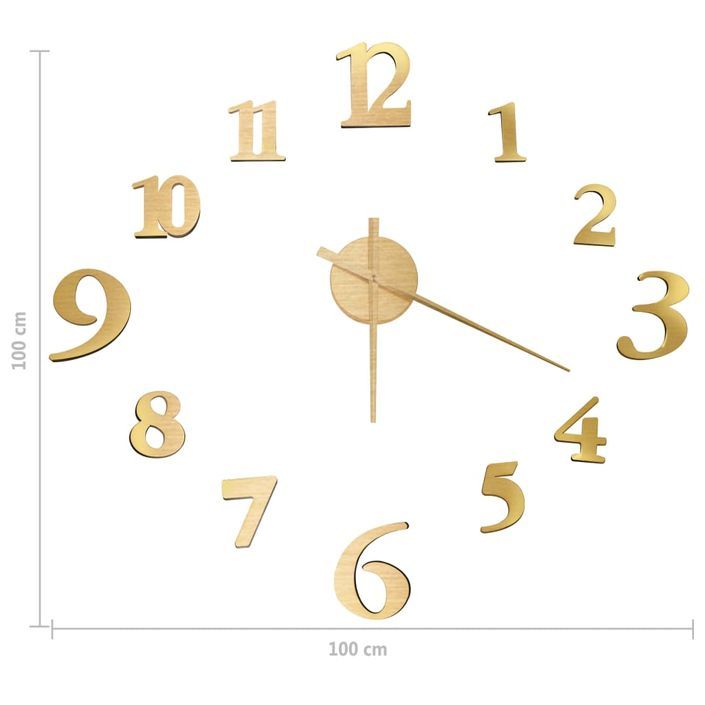 Horloge murale 3D Design moderne Doré 100 cm XXL 2 - Photo n°5