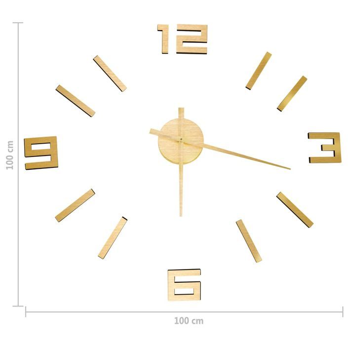 Horloge murale 3D Design moderne Doré 100 cm XXL 3 - Photo n°5