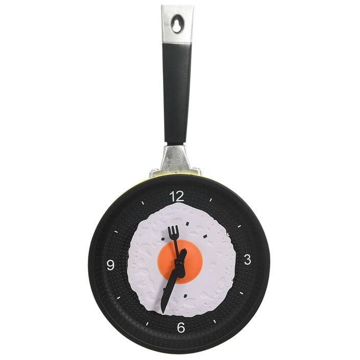 Horloge murale avec design de poêle à œuf frit 18,8 cm - Photo n°1