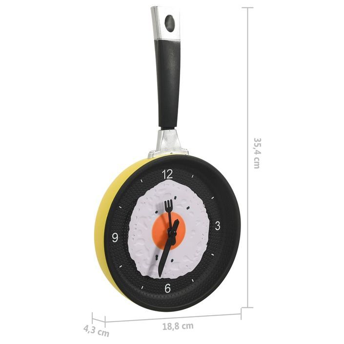 Horloge murale avec design de poêle à œuf frit 18,8 cm - Photo n°6