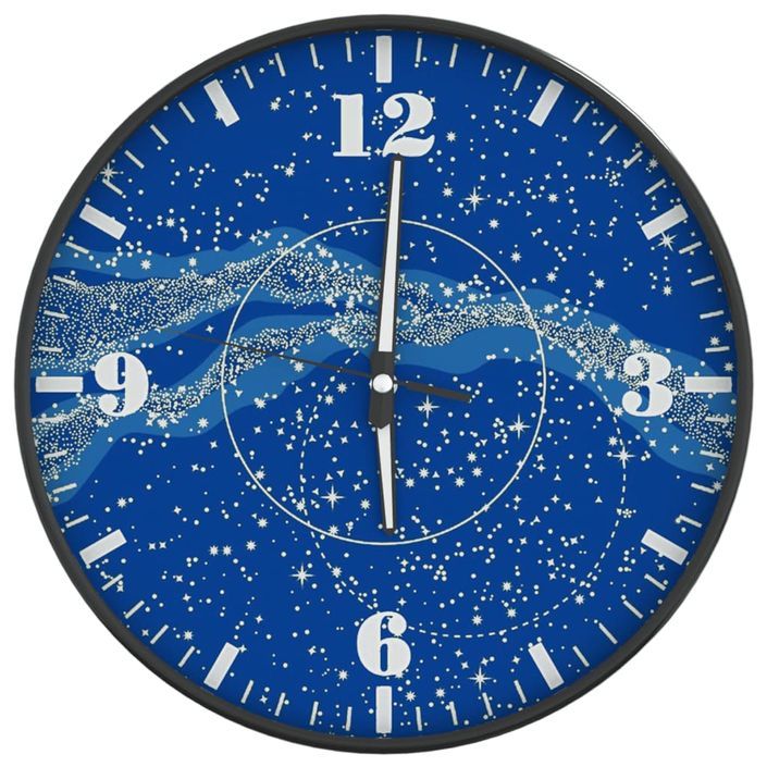 Horloge murale et échelles et aiguilles lumineuses bleu Ø30 cm - Photo n°2