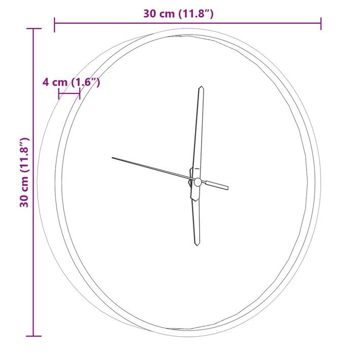 Horloge murale et échelles et aiguilles lumineuses bleu Ø30 cm - Photo n°8