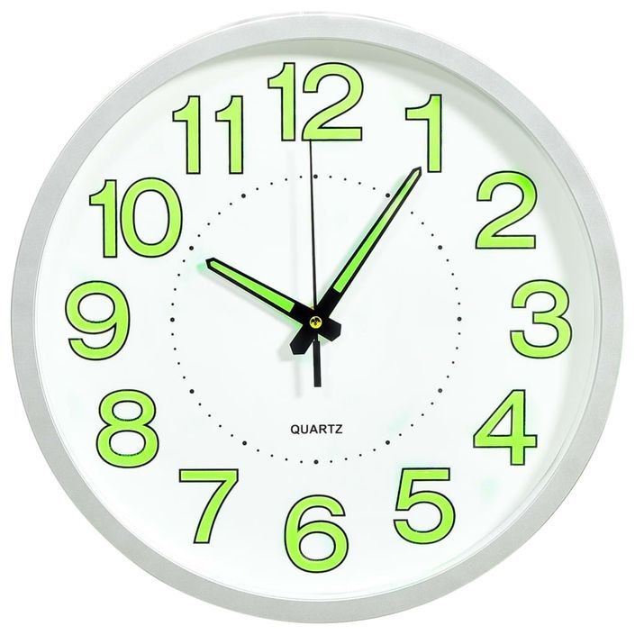 Horloge murale lumineuse Blanc 30 cm - Photo n°1