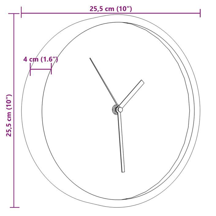 Horloge murale rose Ø25,5 cm polystyrène et verre - Photo n°7