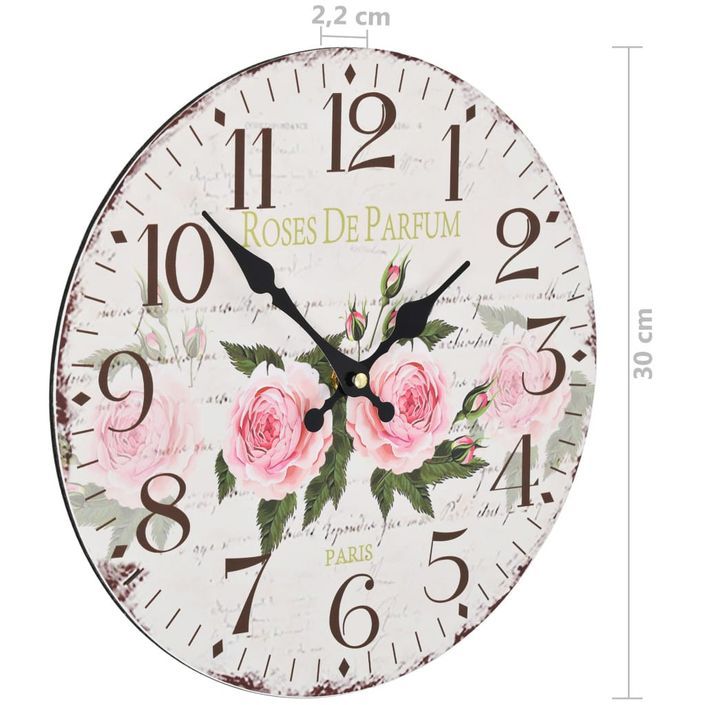 Horloge murale vintage Fleur 30 cm - Photo n°6
