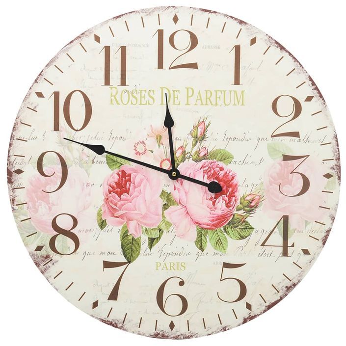 Horloge murale vintage Fleur 60 cm - Photo n°1