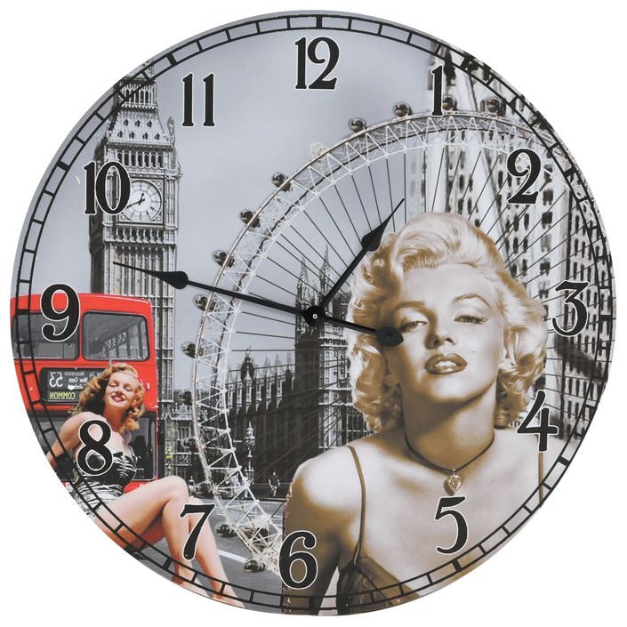Horloge murale vintage Marilyn Monroe 60 cm - Photo n°2