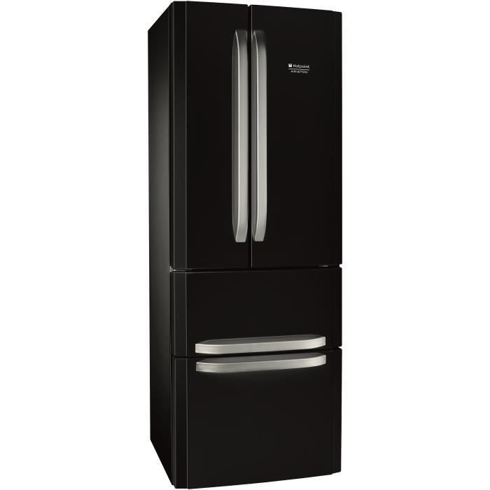 HOTPOINT E4DAABC - Réfrigérateur multi-portes - 402L (292+110) - Froid ventilé No frost - A+ - L 70cm x H 195cm - Noir - Photo n°1