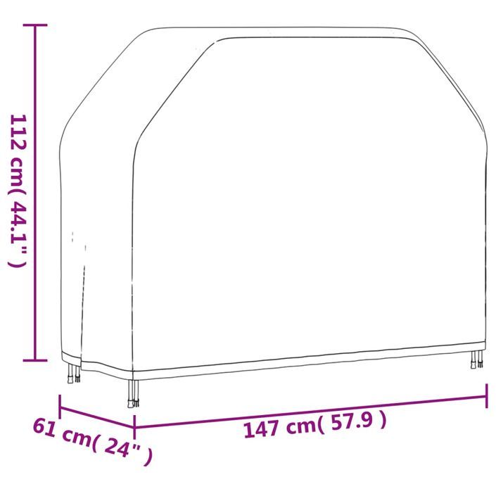 Housse de barbecue 147x61x112 cm noir oxford 420D - Photo n°12