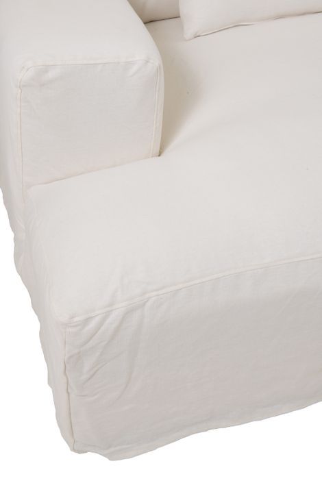 Housse de canapé en lin blanc Marshmallow 330 x 145 cm - Photo n°6