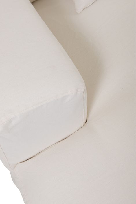 Housse de canapé en lin blanc Marshmallow 330 x 145 cm - Photo n°8