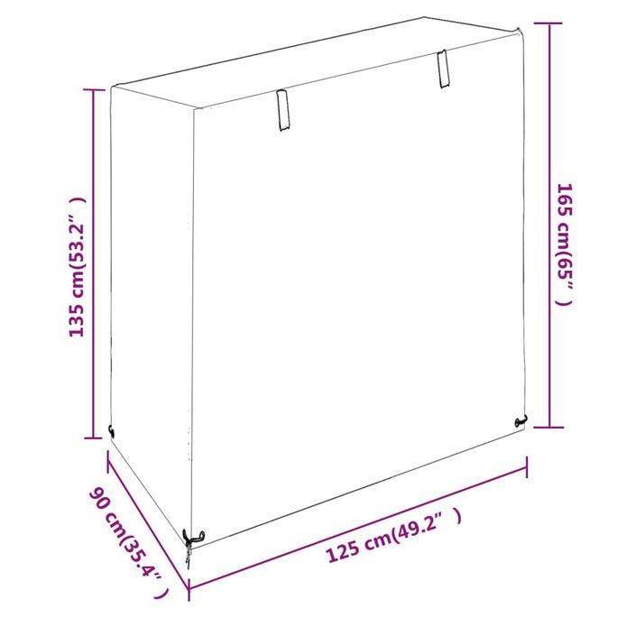 Housses de balancelle 2 pcs 8 œillets 125x90x135/165 cm PE - Photo n°10