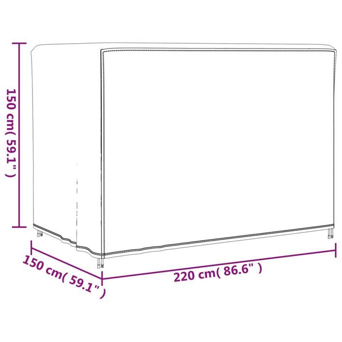 Housses de balançoire de jardin 2 pcs 220x150x150 cm - Photo n°12