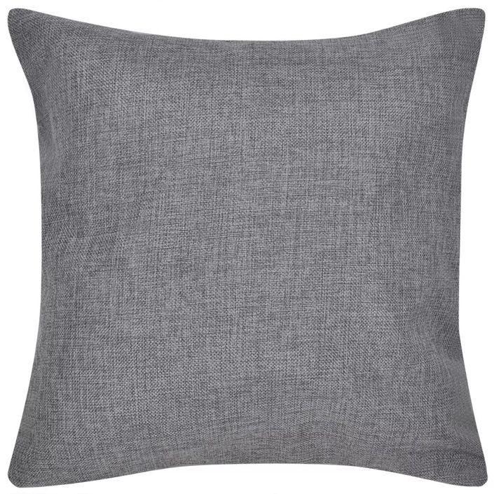 Housses de coussin 4 pcs Aspect de lin Anthracite 40x40 cm - Photo n°3