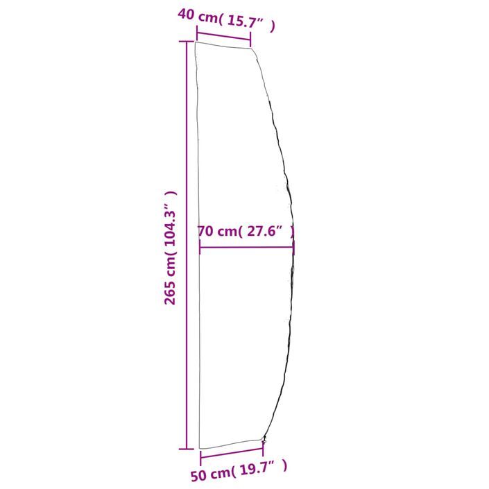 Housses de parapluie de jardin 2 pcs 265x50/70/40 cm 420D - Photo n°11