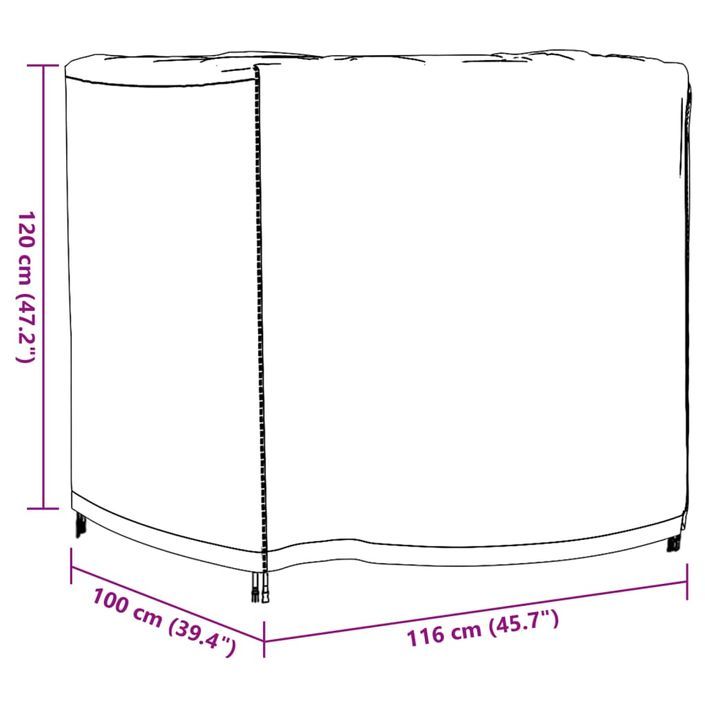 Housses de salon de jardin 2 pcs 116x100x120cm imperméable 420D - Photo n°12