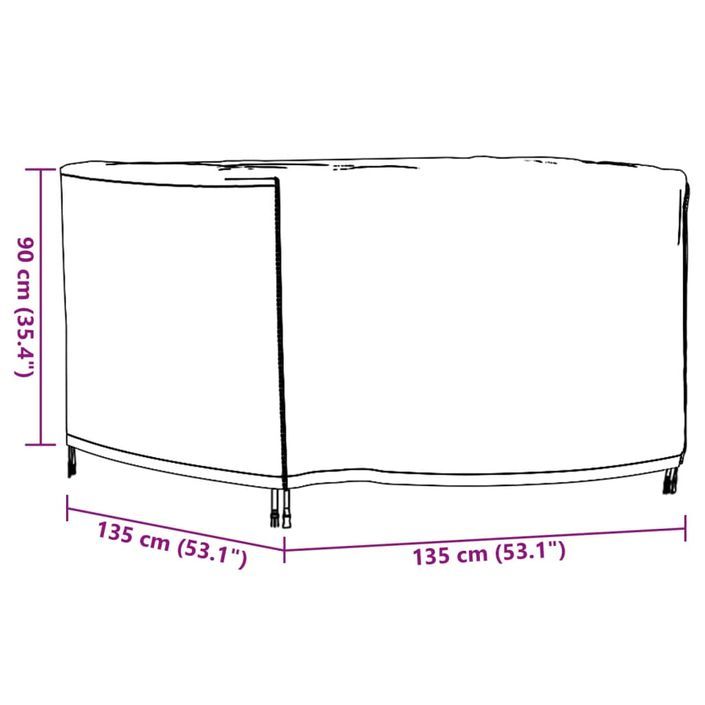 Housses de salon de jardin 2 pcs 135x135x90 cm imperméable 420D - Photo n°12