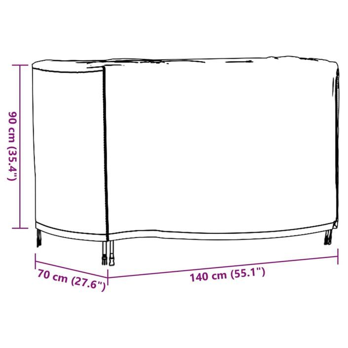 Housses de salon de jardin 2 pcs 140x70x90 cm imperméable 420D - Photo n°12