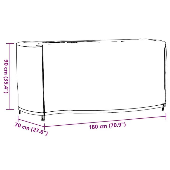 Housses de salon de jardin 2 pcs 180x70x90 cm imperméable 420D - Photo n°12