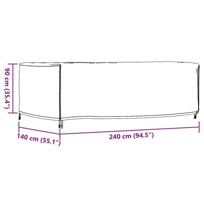 Housses de salon de jardin 2 pcs 240x140x90 cm imperméable 420D - Photo n°12