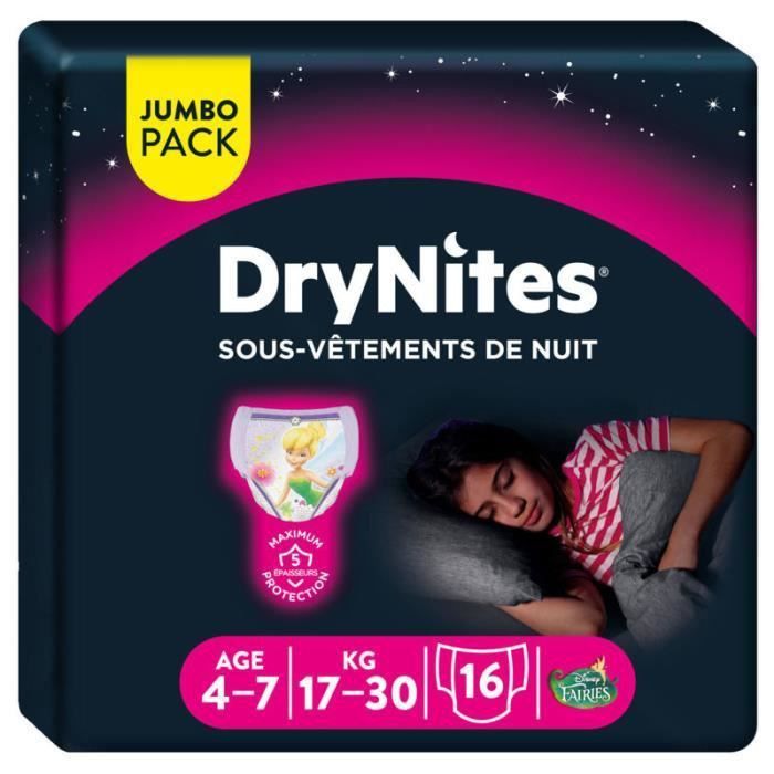 HUGGIES Culottes de nuit pour fille Drynite - 8 a 15 ans - 17 a 30 kg - Photo n°1
