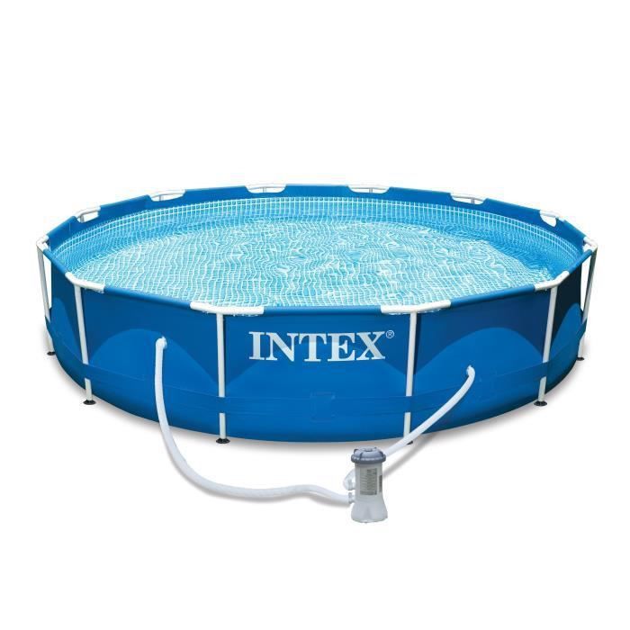 INTEX Kit piscine tubulaire ronde Métal Frame - Ø 3,65 x 0,76 m - Photo n°1