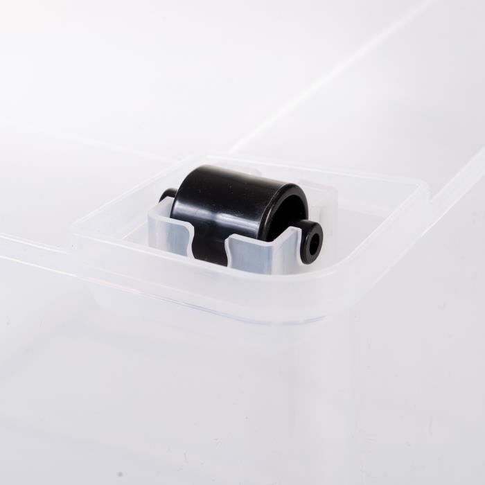 IRIS OHYAMA Set de 3 boîtes de rangement avec couvercle sur roulettes NCBR-50 - 3x 50 L - L54 x l39.5 x H30.5 cm - Transparent - Photo n°6