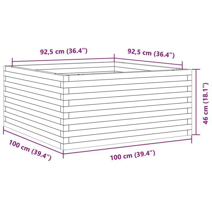 Jardinière 100x100x46 cm bois de pin imprégné - Photo n°10