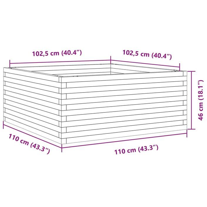 Jardinière 110x110x46 cm bois massif de douglas - Photo n°10