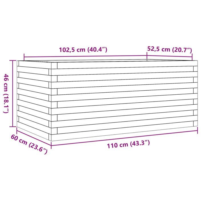 Jardinière 110x60x46 cm bois massif de douglas - Photo n°10