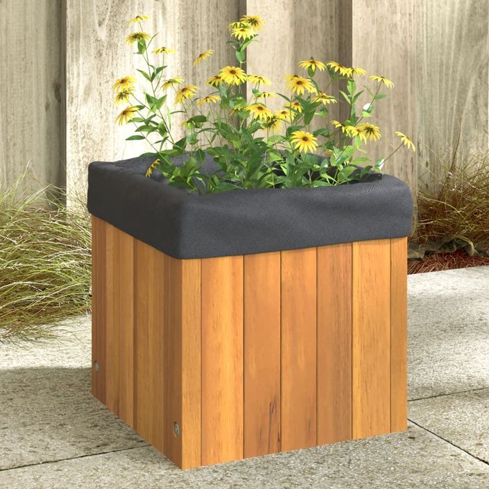 Jardinière 25x25x25 cm bois massif d'acacia - Photo n°1