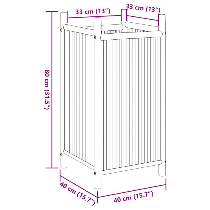 Jardinière 40x40x80 cm bambou - Photo n°8
