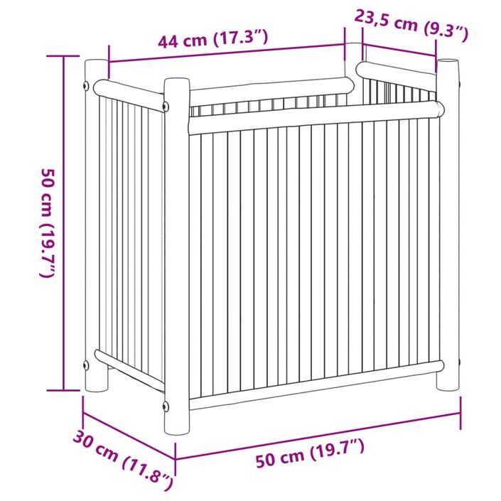 Jardinière 50x30x50 cm bambou - Photo n°8